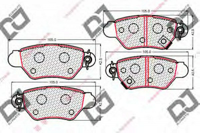 DJ PARTS bp2119 -  Комплект тормозных колодок, дисковый тормоз
